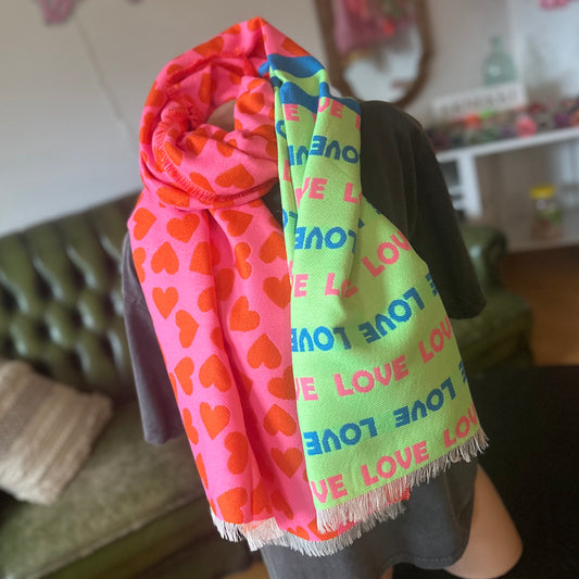 XXL-TUCH "LOVE" (neongrün/pink)