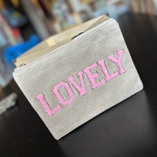 Kunterbuntes Mini-Täschchen "LOVELY" (BEIGE-ROSA)