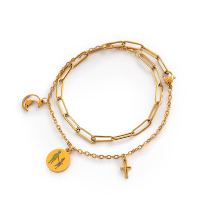 Wickelarmband "moments" mit Fotogravur (Edelstahl, Gold oder Silber)