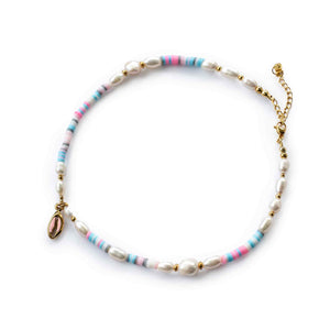Choker "maja" mit Kauri-Anhänger (in deiner Wunschfarbe)