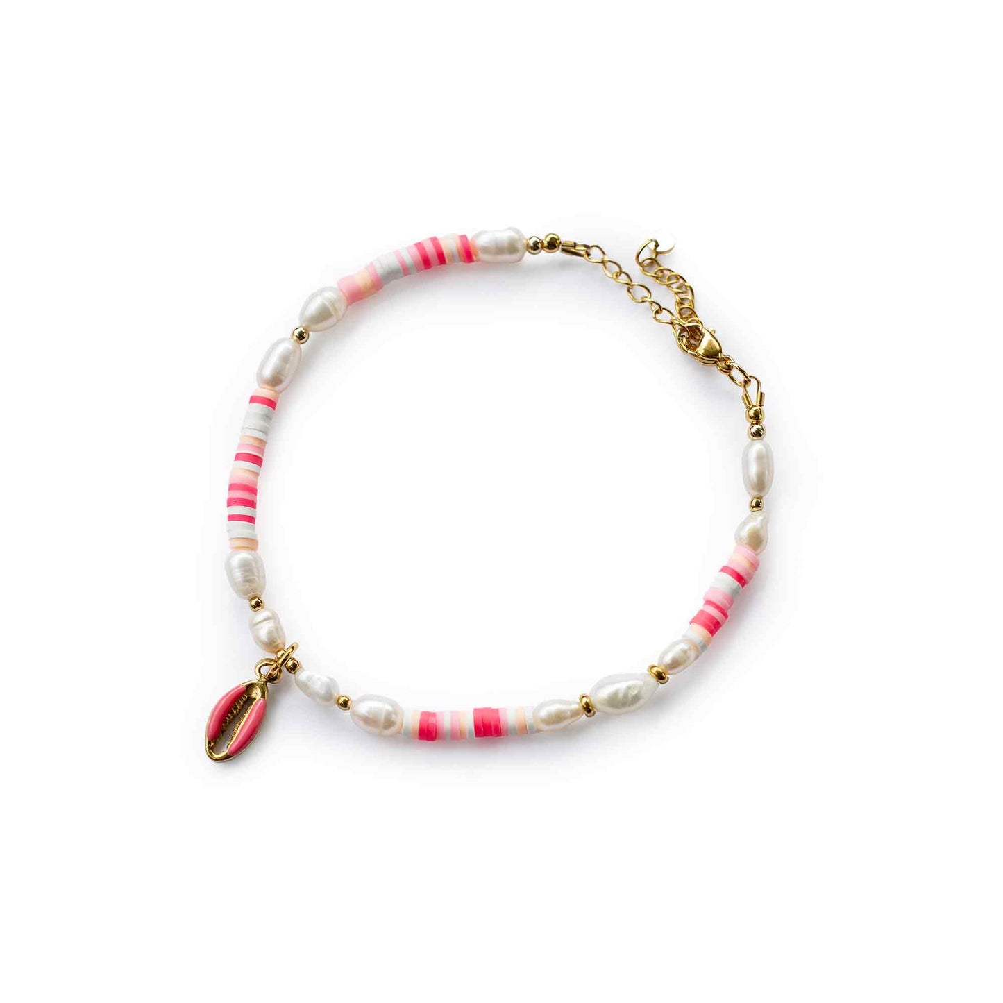 SET Armband, Fußkettchen, Choker "maja" mit Kauri-Anhänger