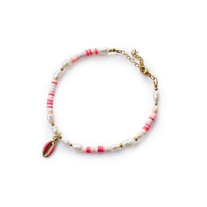SET Armband, Fußkettchen, Choker "maja" mit Kauri-Anhänger