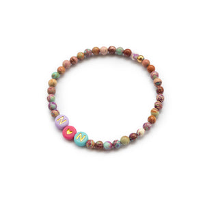 Steinperlenarmband "elea" mit Wunschtext (2 Steinperlenvarianten zur Auswahl)