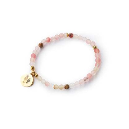 Perlenarmband "frauke" aus Natursteinperlen und mit Fotogravur