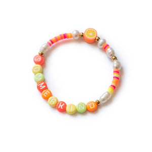 Armband "summer" (viele Perlenfarben  + Obst-Motive zur Auswahl)