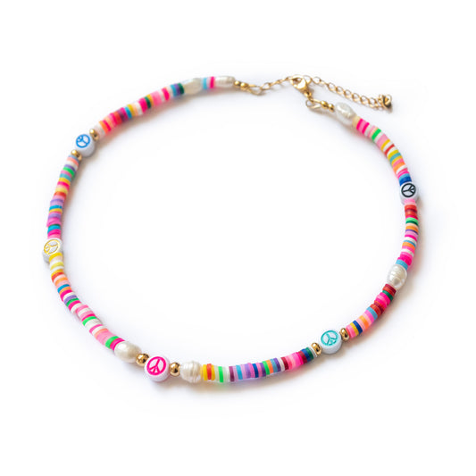 Choker "josef" mit Peace-Symbol (verschiedene Farbkombinationen zur Auswahl)
