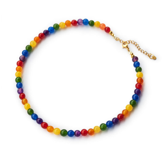 Choker "rainbow" aus Natursteinperlen