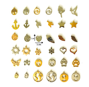 Wickelfußkettchen "elsa" in gold oder silber (31 Perlenfarben + 36 Edelstahlanhänger zur Auswahl)