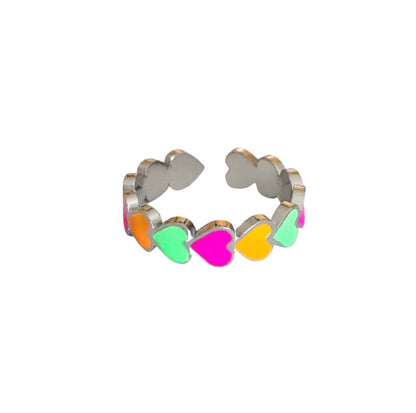 Herz-Ring "neon" I Edelstahl I in Gold oder Silber