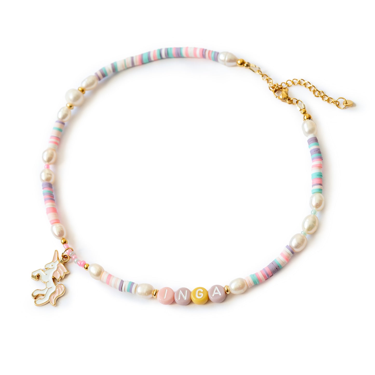 Choker "fabella" mit Wunschname und Einhorn-Anhänger