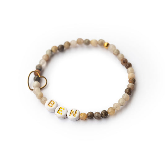 Natursteinperlenarmband "ben"