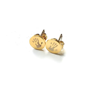 Ohrstecker "minime" mit deinem Wunschhandabdruck (in Gold oder Silber)