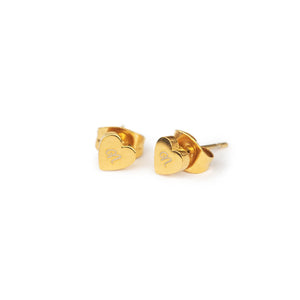 Ohrstecker "herz" mit Buchstabengravur (in Gold oder Silber)
