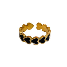 Laden Sie das Bild in den Galerie-Viewer, Herz-Ring &quot;black&quot; (aus Edelstahl, in Gold oder Silber)
