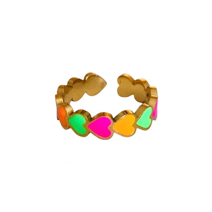 Herz-Ring "neon" I Edelstahl I in Gold oder Silber
