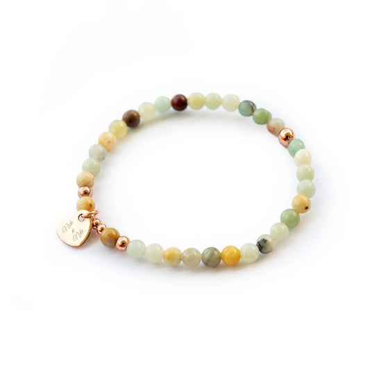 elastisches Steinperlenarmband mit Wunschtext "georgi"