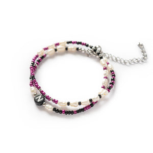 Wickelarmband "jessi" (viele Glasperlenfarben + 28 Buchstabenperlen zur Auswahl)