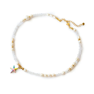 Choker "starfish" mit buntem Seestern (in Gold oder Silber)