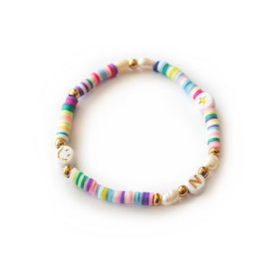 kunterbuntes Perlenarmband "greta" (mit Wunschtext, viele bunte Farbvarianten zur Auswahl)
