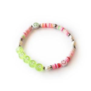 kunterbuntes Perlenarmband "lotta" (viele bunte Farbvarianten, Buchstaben & Smilies zur Auswahl)