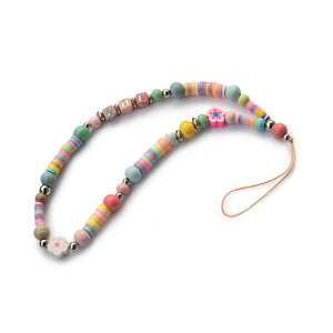 Handyband "zoe" aus Holzperlen, Edelstahlperlen & Polymerperlen (in deinen Wunschfarben)